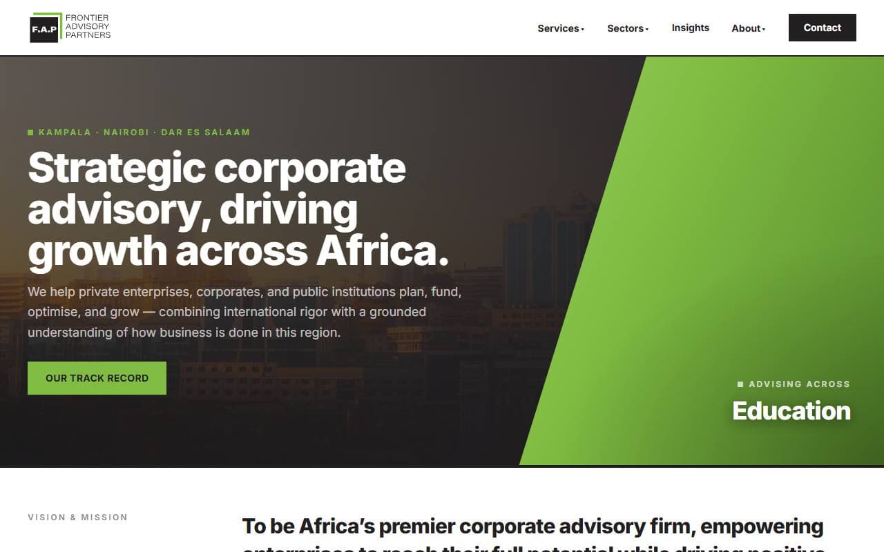 Frontier Advisory Partners home page